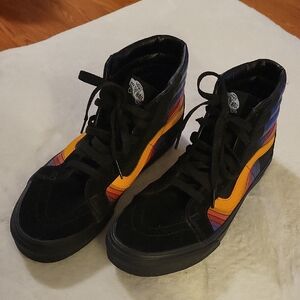 Vans Black and Multicolor High-Top Sneakers